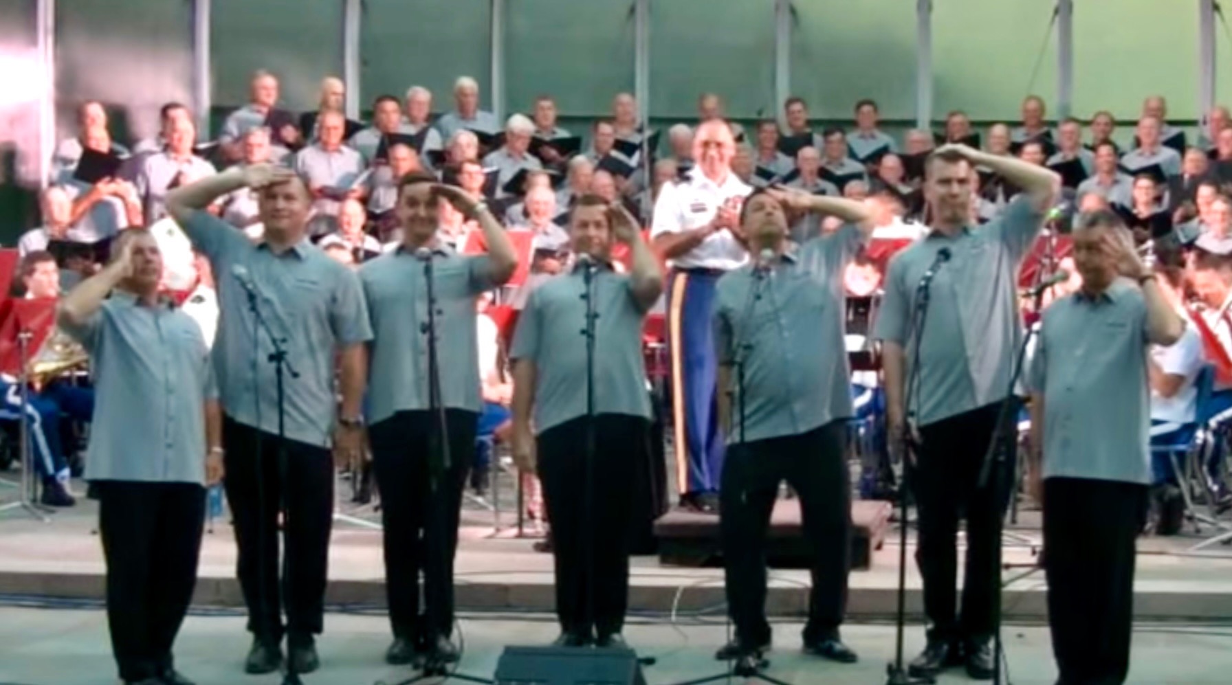 Six Pack performing with the Army Band and Alumni Glee Club in 2015